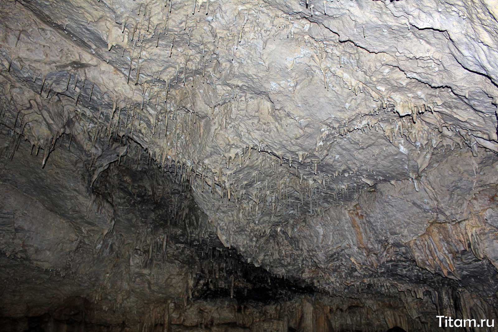 Молодые сталактиты пещеры Нежная